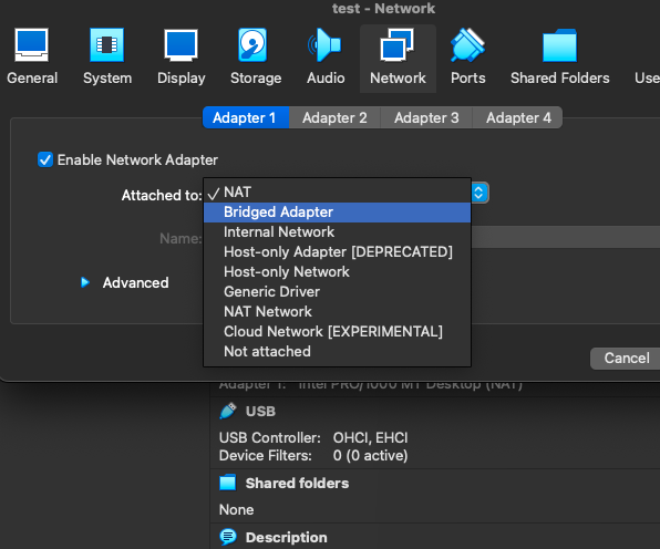 VirtualBox networking